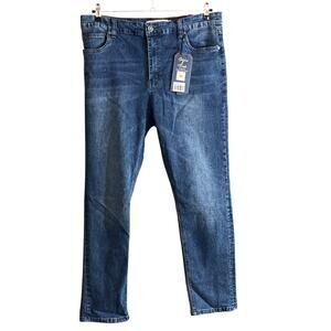 Stitches & Rivets Men's Stone Wash Denim Stretch Slim Jeans Size 36W 30L 36x30